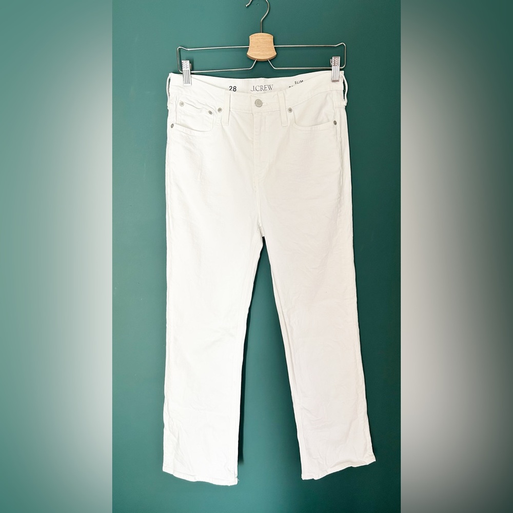 JCrew White Demi Boot Jeans